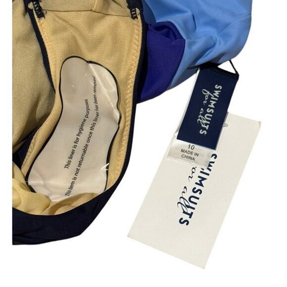 Swimsuits for All Women's Colorblock V-Neck One Piece Swimsuit - Size 10 - NWT - Picture 4 of 4